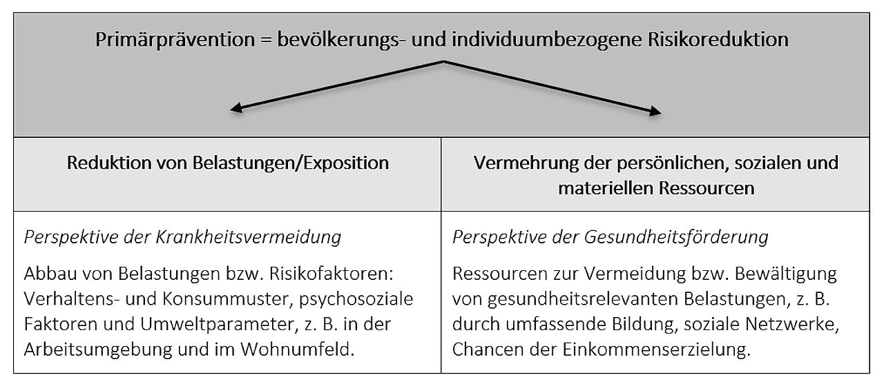 Tab. 4: Komponenten von Primärprävention (nach: Rosenbrock & Michel, 2007, S. 11) Tab. 4: Komponenten von Primärprävention (nach: Rosenbrock & Michel, 2007, S. 11)